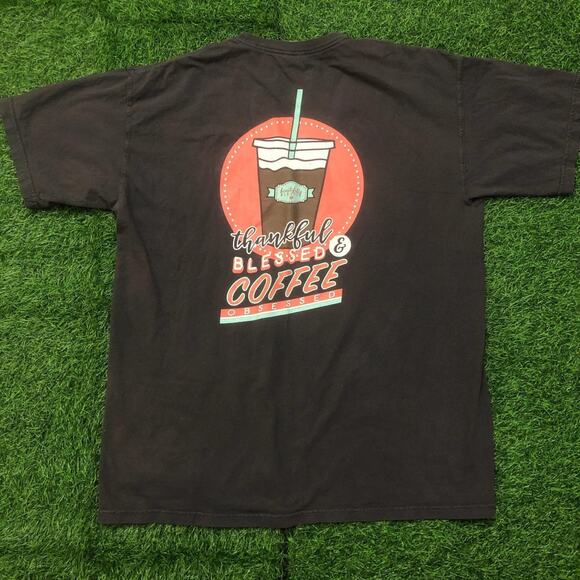 Men's Grey/brown ‘Beautifully Blessed’ Coffee Graphic Tee - Picture 2 of 4